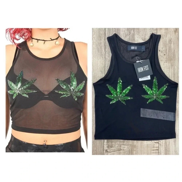 Iron Fist Mary Jane mesh crop tank top. - Picture 2 of 9